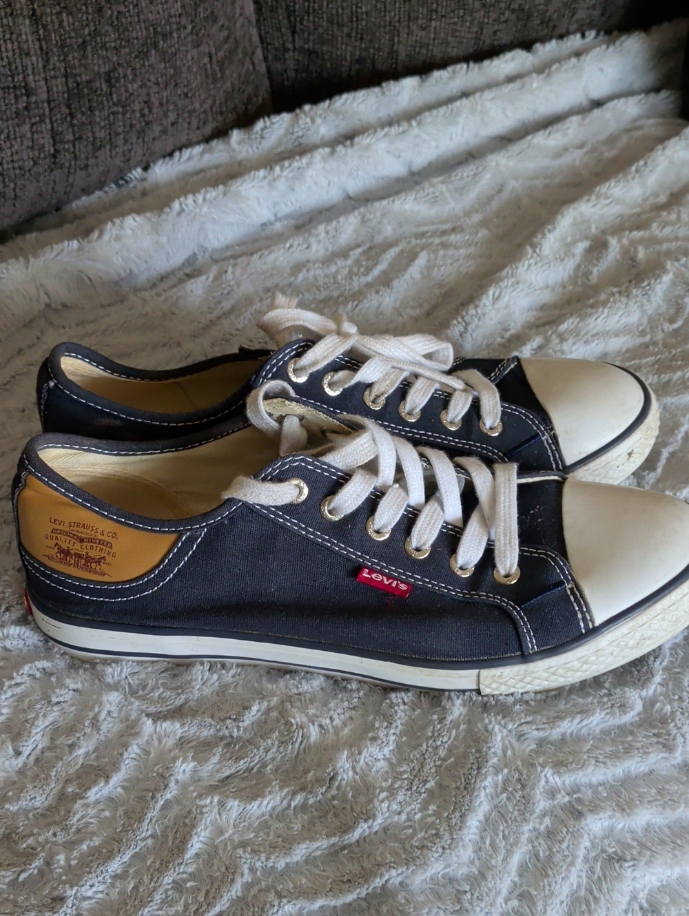 Levi's Navy Canvas Low-Top Sneakers with White Accents